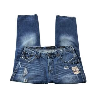 Affliction Black Premium Blake Relaxed Straight Distressed Men's Jean 36x32